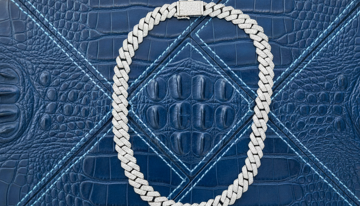 Rhodium Plated 925 Sterling Silver CZ Encrusted Miami Cuban Link 13mm Chain