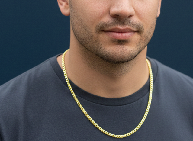 Gold Plated 925 Sterling Silver Franco Chain 3.5mm