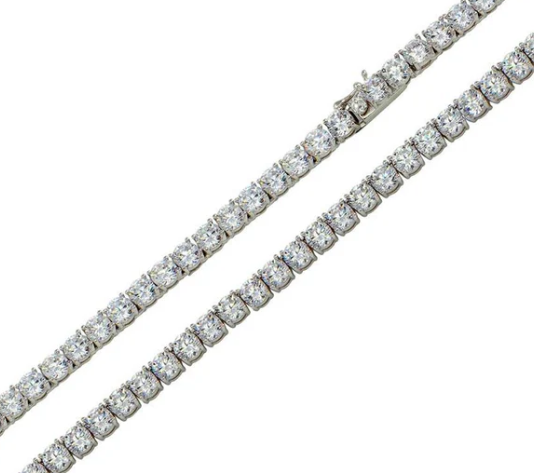 3mm Rhodium Plated 925 Silver CZ Tennis chain